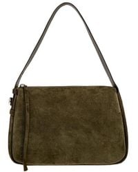 Tory Burch - Romy Suede Shoulder Bag 'Stone' - Lyst