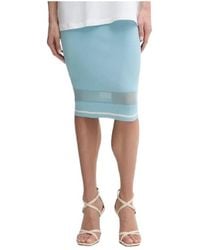 Liu Jo - Ribbed-Knit Mesh-Insert Skirt - Lyst