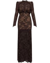 Self-Portrait - Long Lace Sequin Dress - Lyst
