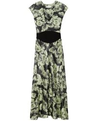 tory burch crystal embroidered slip dress La Margaux Embroidery Round Neck Long Sleeve Maxi Dress – My Store main image 1
