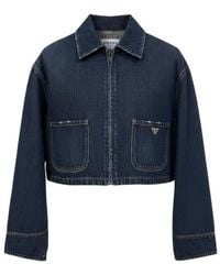 Prada - Collared Long-Sleeved Casual Jacket - Lyst