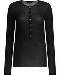 Soeur - Buttoned Long Sleeve Knitted Top - Lyst