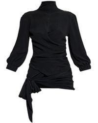 The Attico - The Ruched Detailed Logo Plaque Top - Lyst