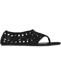 Alaïa - Suede Vienne Thong Sandals - Lyst