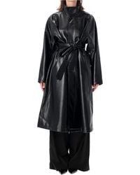 Frankie Shop - Oversized Faux Leather Trench Coat With Belt - Lyst
