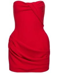 Magda Butrym - Gathered Wool-Blend Mini Dress - Lyst