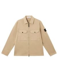 Stone Island - Compass Patch Zipped Shirt Jacket - Lyst