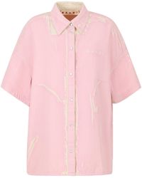 Marni - Printed Denim Short Sleeve Shirt - Lyst