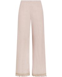 Seventy - Fringed-Detail Linen Trousers - Lyst
