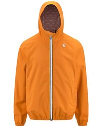 K-Way - Logo Printed Hooded Zipped Jacket - Lyst