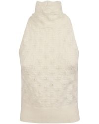 Ermanno Scervino - Open-Knit Sleeveless Knitted Top - Lyst