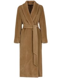 Max Mara - Studio Belted Long-Sleeved Coat - Lyst