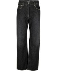 Versace - Embellished High-Rise Jeans - Lyst