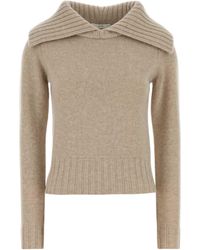 Co. - Ribbed Llared Knitted Sweater - Lyst