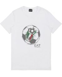 EA7 - Logo T-Shirt With Round Neck - Lyst