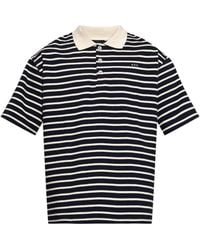 A.P.C. - Short Sleeve Striped Polo Shirt - Lyst