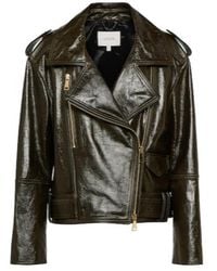 Dorothee Schumacher - Lapel Long-Sleeved Leather Jacket - Lyst