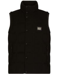 Dolce & Gabbana - Logo Plaque Quilted Vest - Lyst
