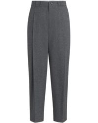 Brunello Cucinelli - Virgin-Wool, Cotton And Silk Mouliné Trousers With Pleat - Lyst