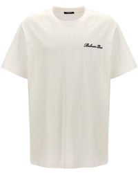 Balmain - Loose T-Shirt With Signature Embroidery - Lyst