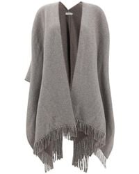 Brunello Cucinelli - Reversible Fringed-Esge Poncho - Lyst