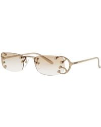 Prada - Narrow Rimless Sunglasses - Lyst
