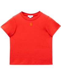 McQueen - Skull Embroidered Crewneck T-Shirt - Lyst