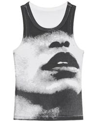 Givenchy - Sleeveless Face-Print Top - Lyst