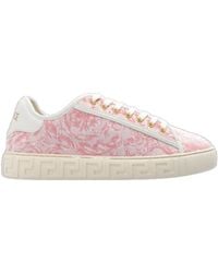 Versace - Barocco Greca Lace-Up Sneakers - Lyst