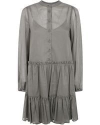 Twinset - Sheer Ruffled Shirt Dress - Lyst