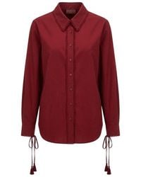 Gucci - Cotton Popeline Shirt With Ties And Laces Profiles - Lyst