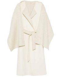 P.A.R.O.S.H. - Scarf Detailed Belted Coat - Lyst