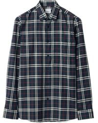 Burberry - Cotton Poplin Check Shirt - Lyst