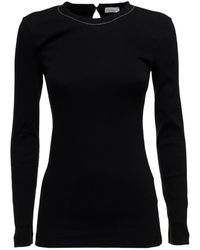 Brunello Cucinelli - Embellished Knitted Jumper - Lyst