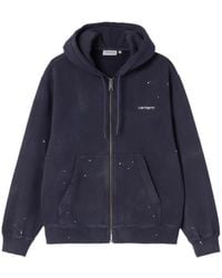 Carhartt - Paint-Splatter Logo-Embroidered Hoodie - Lyst