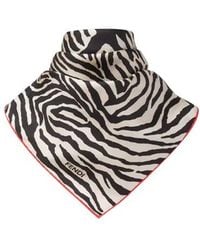 Fendi - Silk Foulard With Tiger Animalier Print - Lyst