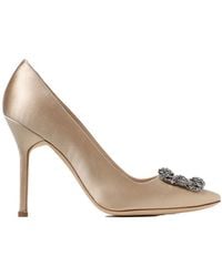 Manolo Blahnik - Embellished Pointed Heeled Pumps - Lyst