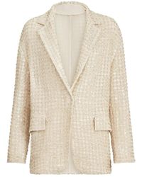 Brunello Cucinelli - Dazzling Net Embroidery Blazer - Lyst