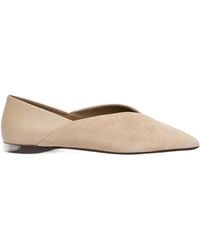 Max Mara - Split Leather And Nappa Leather Ballet Flats - Lyst