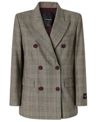 Pinko - Double Breasted Checked Blazer - Lyst
