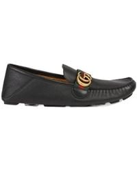 Gucci - Leather Driver With Web - Lyst