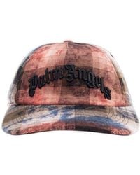Palm Angels - Logo Embroidered Checked Baseball Cap - Lyst