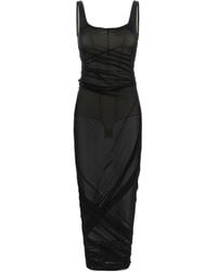 The Attico - The Square-Neck Mesh Sleeveless Dress - Lyst