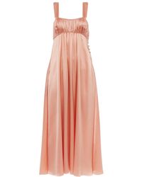 Chloé - Sleeveless Ruched Long Dress - Lyst
