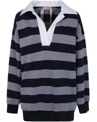 N°21 - Striped Cotton Hoodie - Lyst