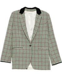 forte_forte - Check Velvet-Collar Blazer - Lyst