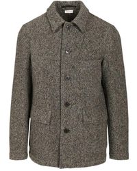 Dries Van Noten - Tweed Herringbone Patterned Coat - Lyst