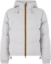 K-Way - Quilted Zip-Up Hooded Jacket - Lyst