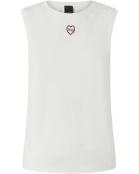 Pinko - Heart-Embroidered Sleeveless Tank Top - Lyst