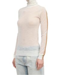 MM6 by Maison Margiela - Front And Back Spliced Turtleneck Sweater - Lyst